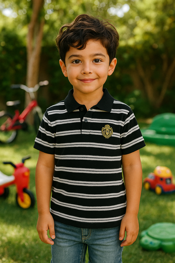 Pique Striper Kids’ Polo T-Shirt