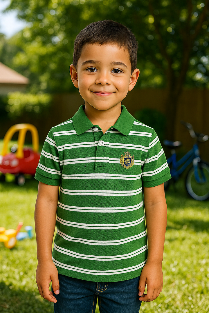 Pique Striper Kids’ Polo T-Shirt
