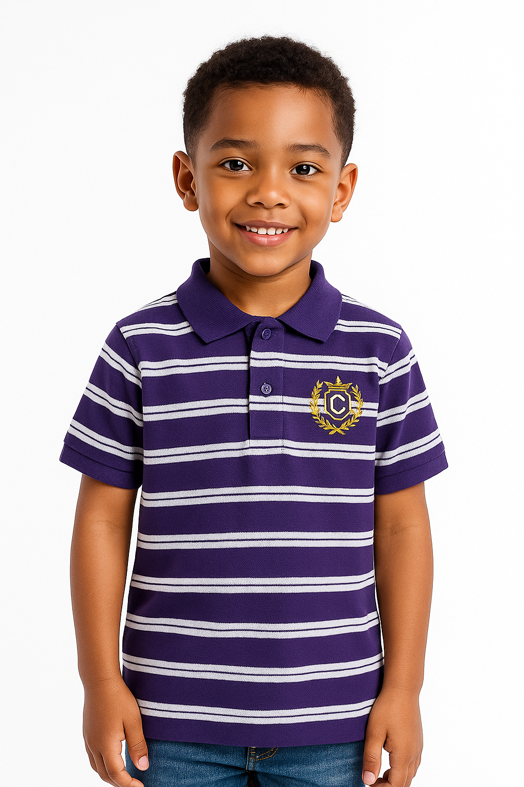 Pique Striper Kids’ Polo T-Shirt