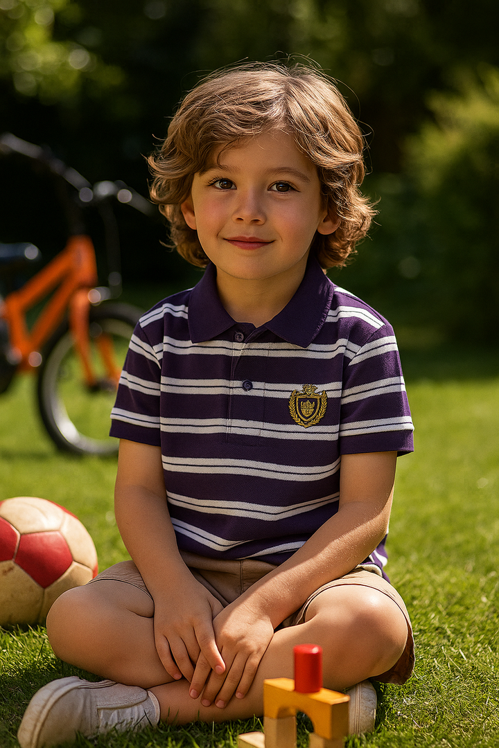 Pique Striper Kids’ Polo T-Shirt