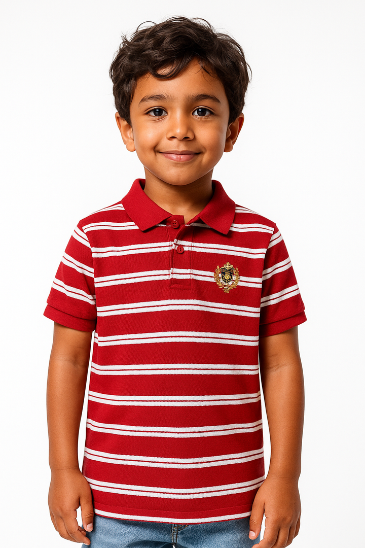 Pique Striper Kids’ Polo T-Shirt