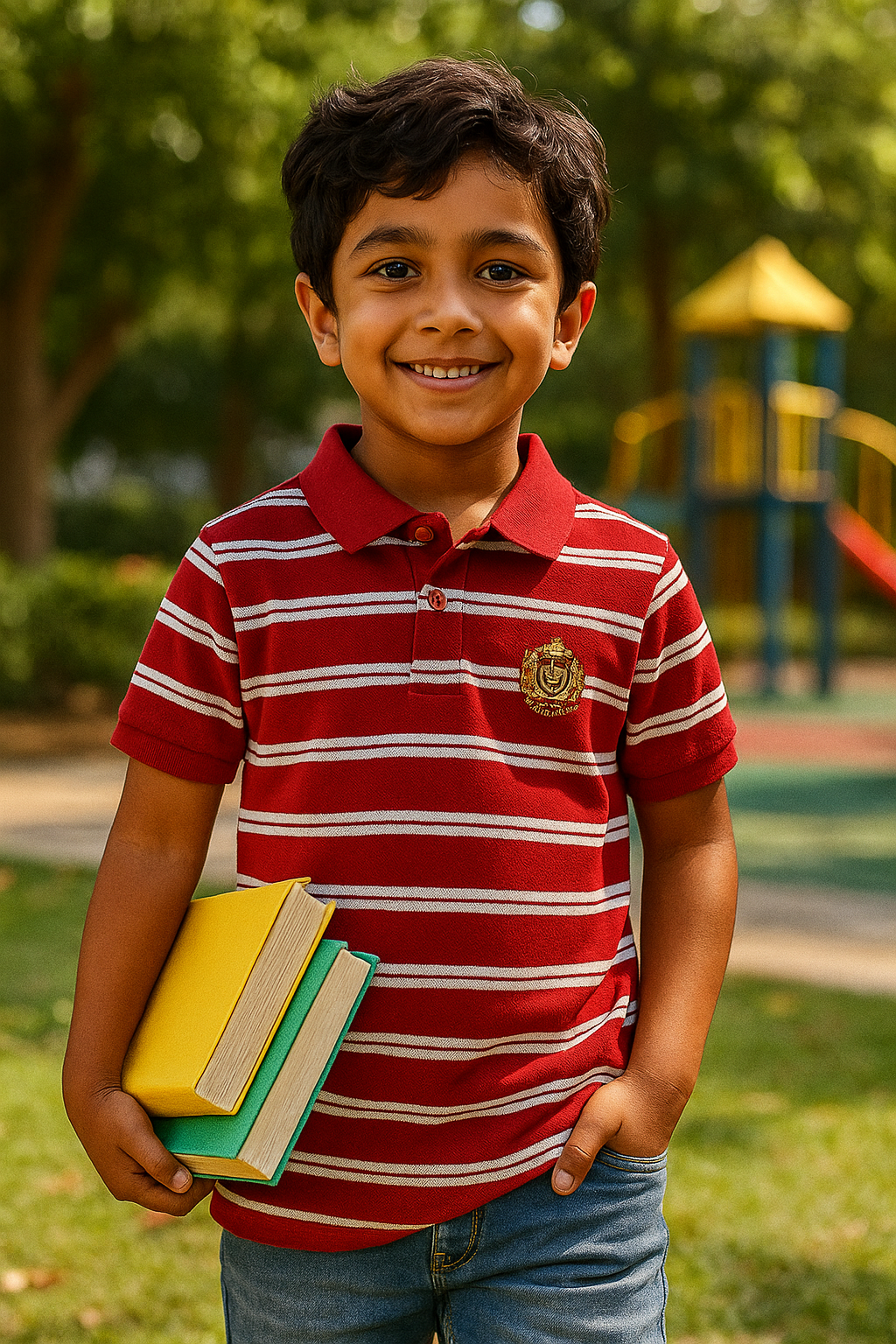 Pique Striper Kids’ Polo T-Shirt