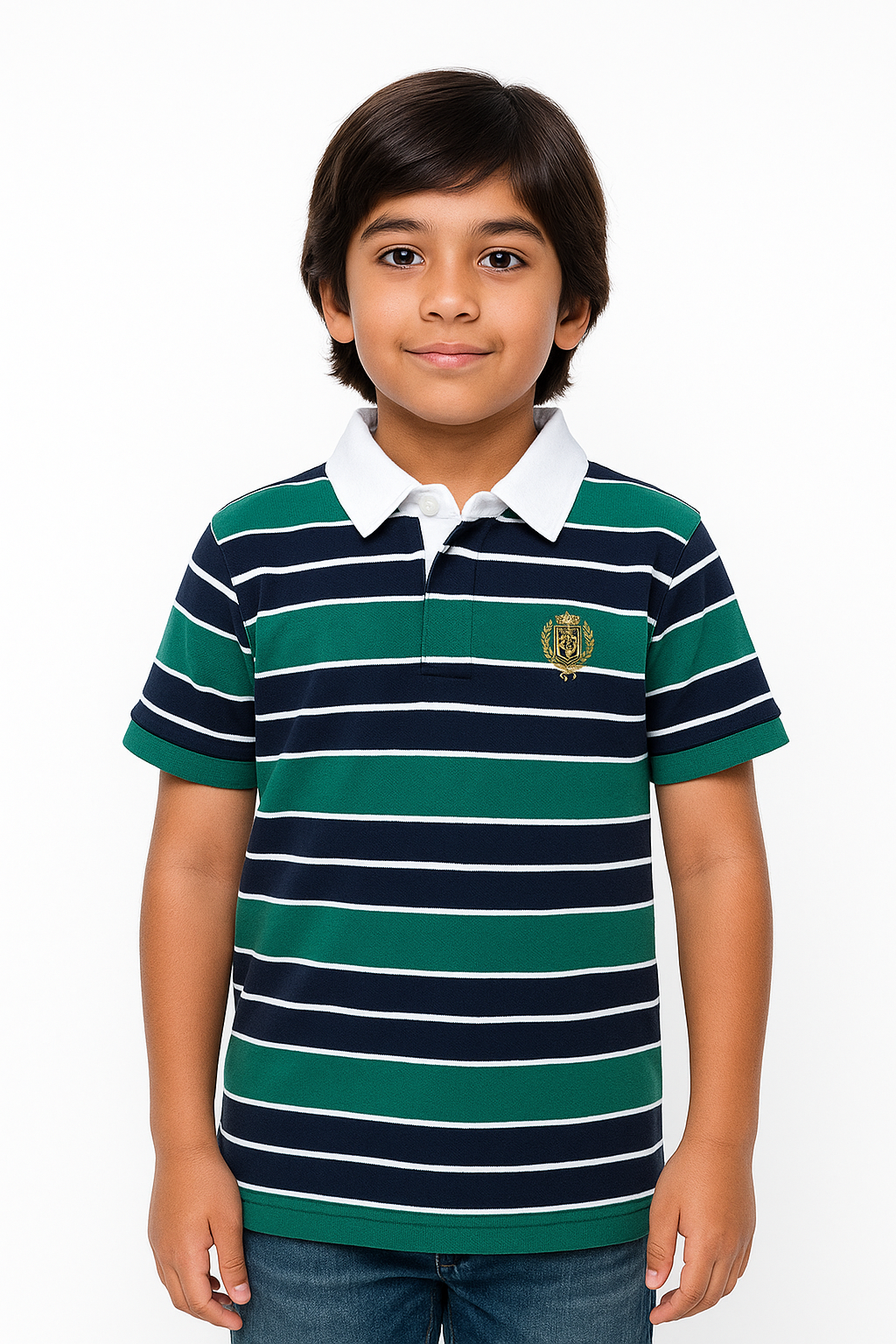 Pique Striper Kids’ Polo T-Shirt.