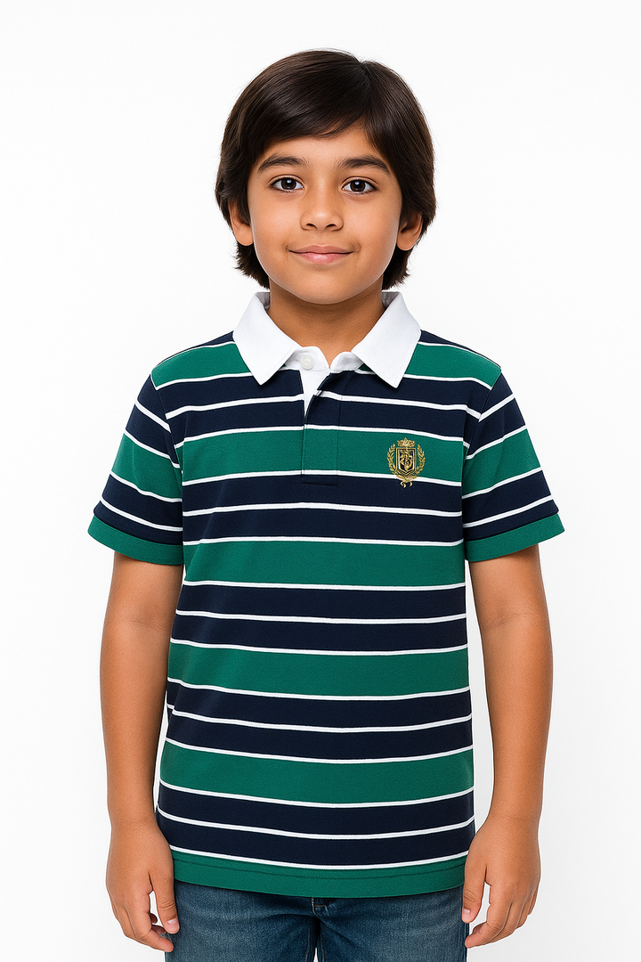 Pique Striper Kids’ Polo T-Shirt.