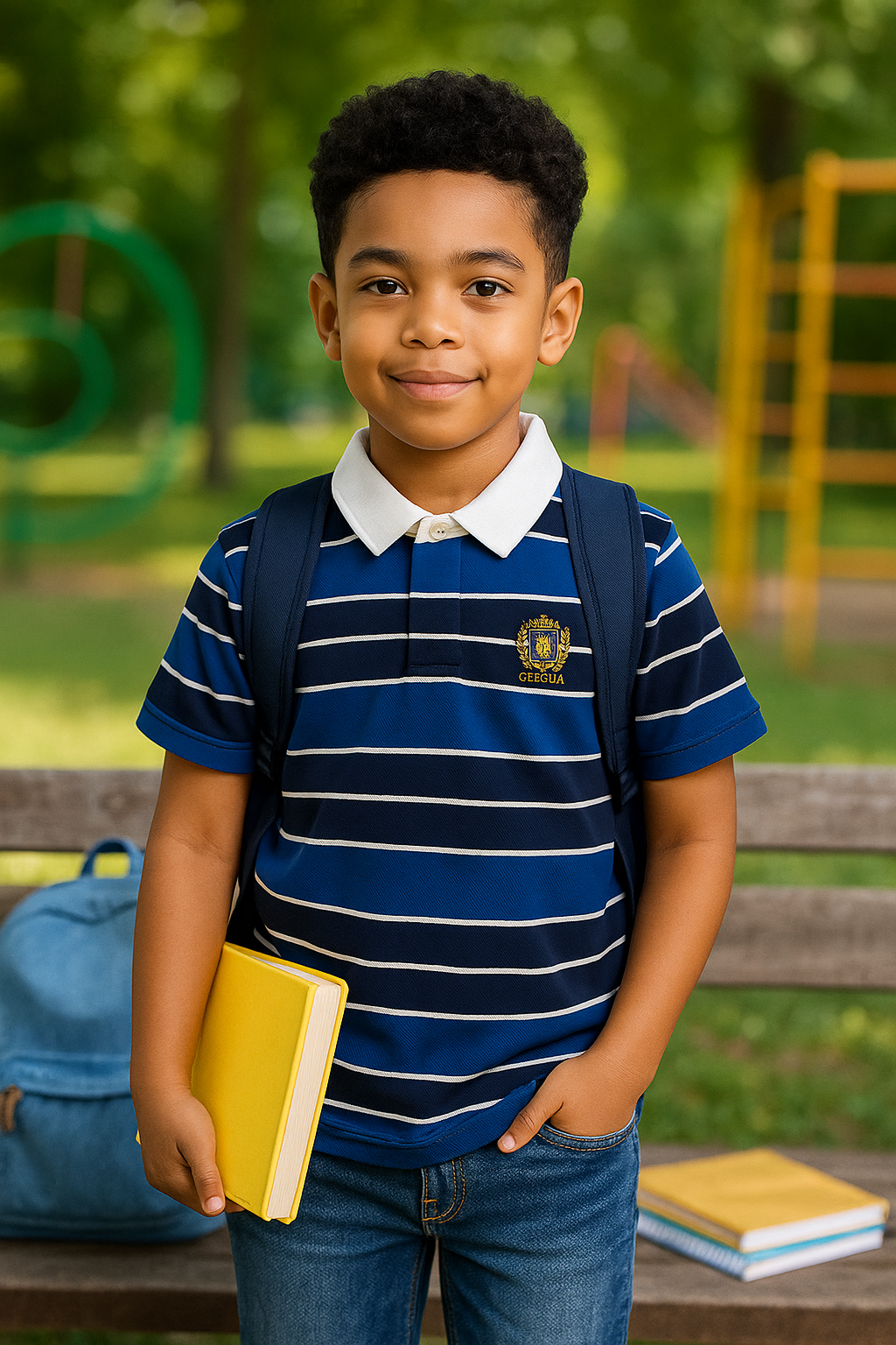 Pique Striper Kids’ Polo T-Shirt.