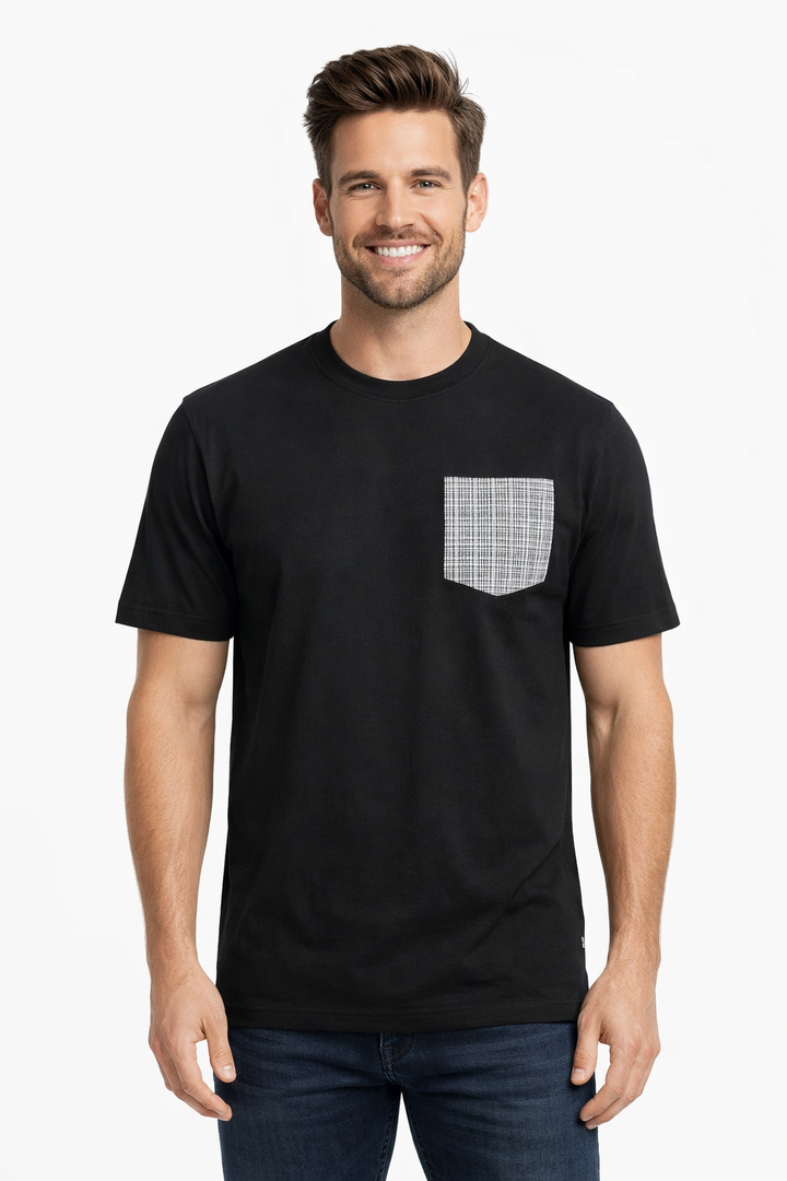 Men’s Round Neck T-Shirt with Contrast Printed
