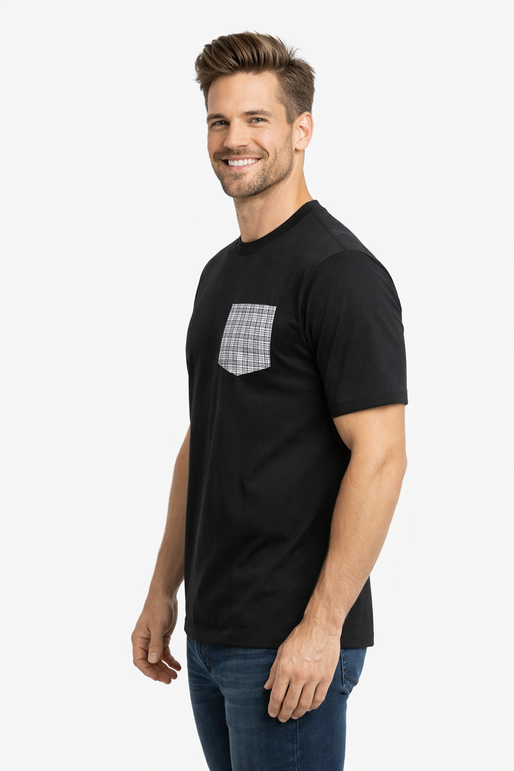Men’s Round Neck T-Shirt with Contrast Printed