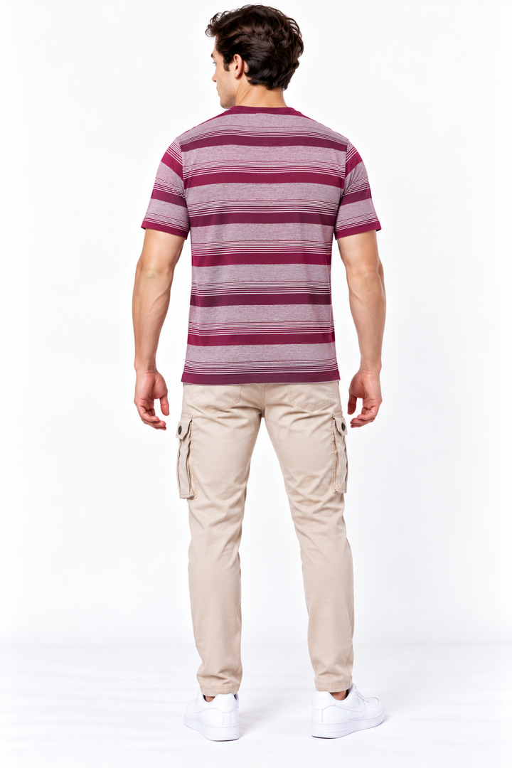 Men’s Jacquard Henley Neck T-Shirt