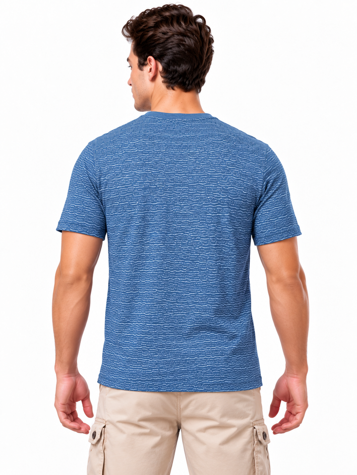 Men’s Printed Henley Neck T-Shirt