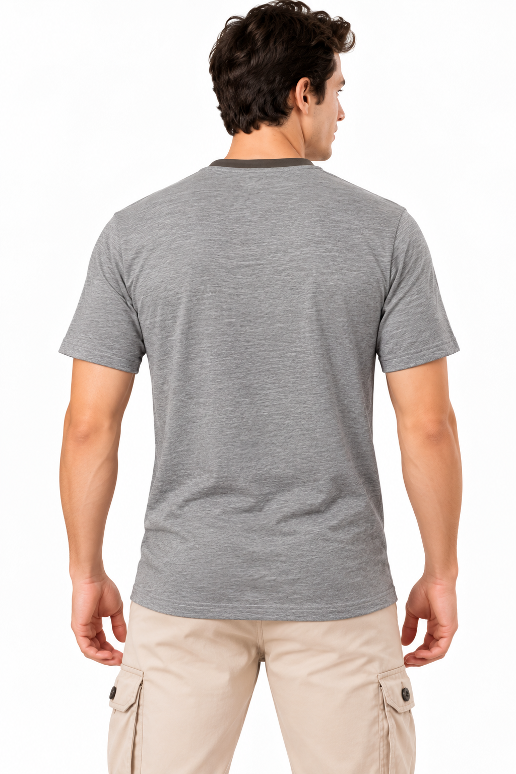 Men’s Solid Henley Neck T-Shirt