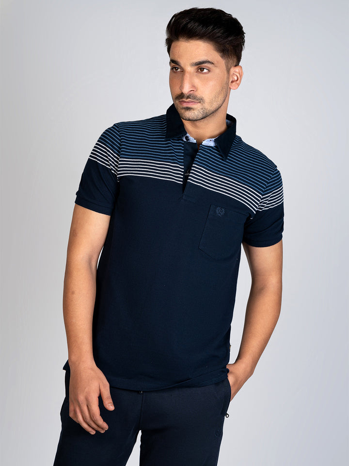 Men's Rugby Polo with Engineering Stripes