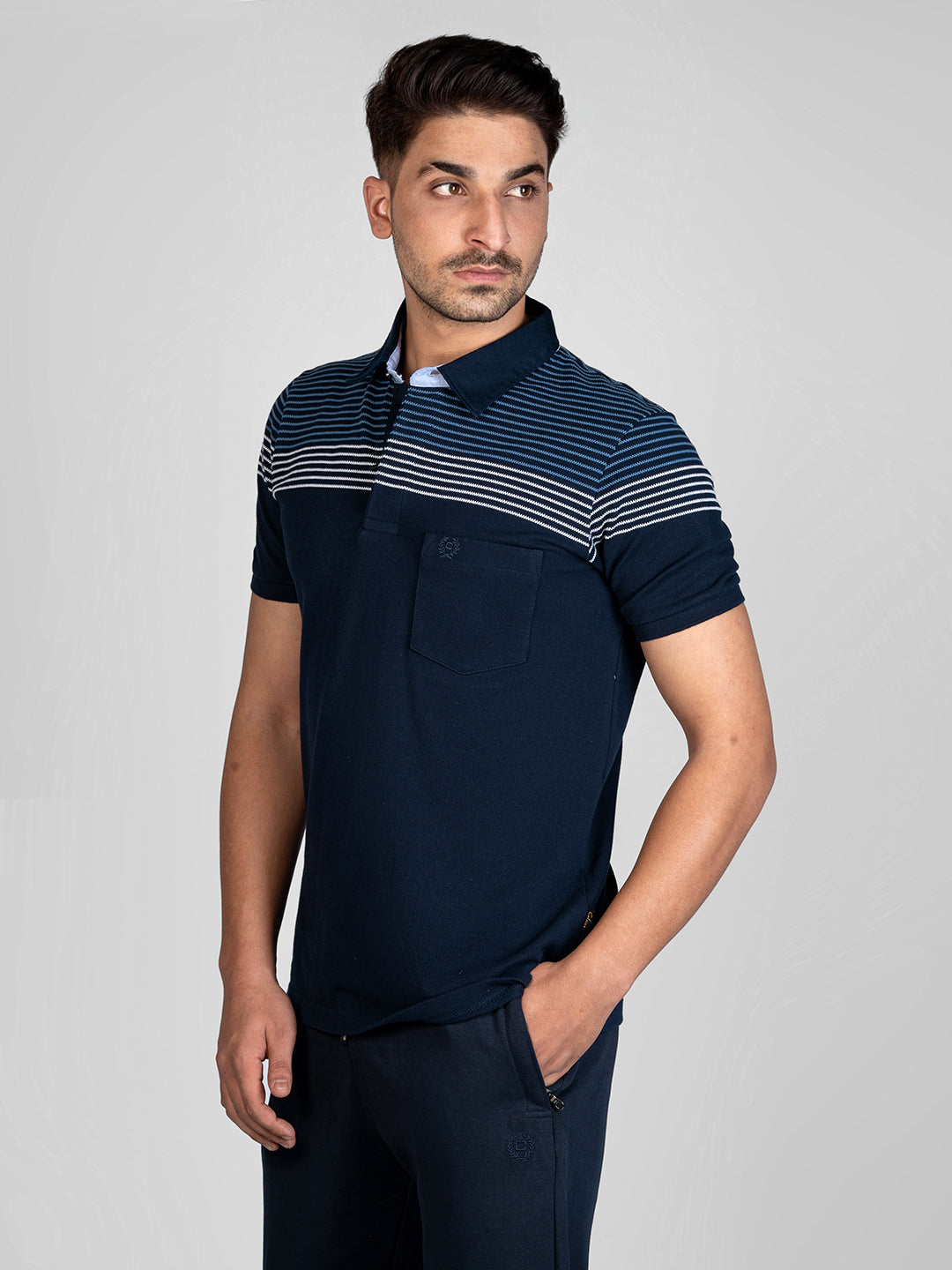 Men's Rugby Polo with Engineering Stripes