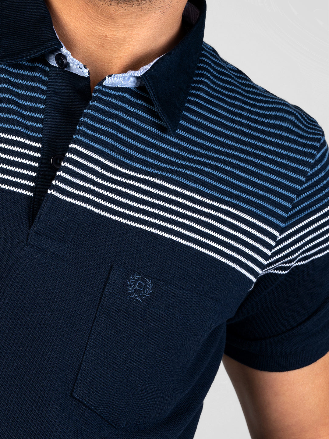 Men's Rugby Polo with Engineering Stripes