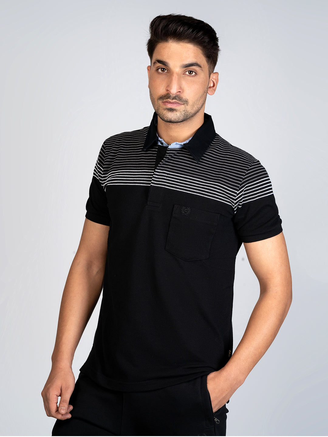 Men's Rugby Polo with Engineering Stripes