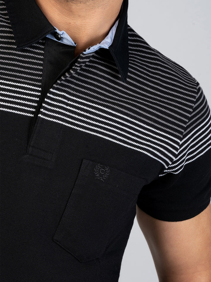 Men's Rugby Polo with Engineering Stripes