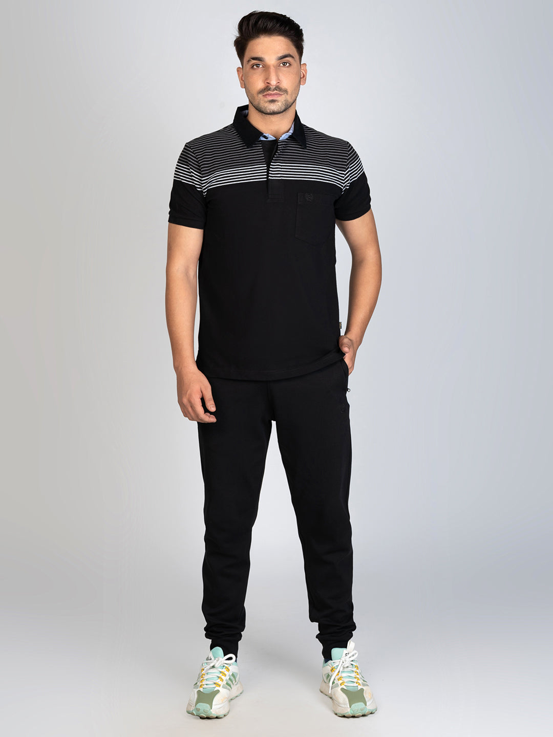 Men's Rugby Polo with Engineering Stripes