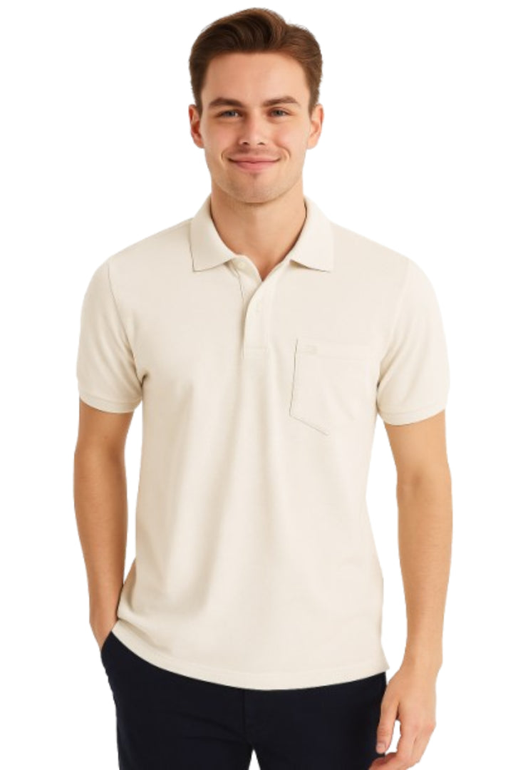 Men's Solid Piqué Polo with Pocket