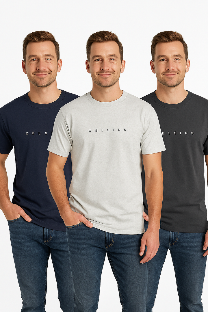Men's Pack of 3 T-Shirts - Solid - Big & Tall
