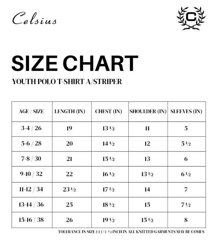Boys Striped Polo T-Shirt – Cotton Blend Kids Wear