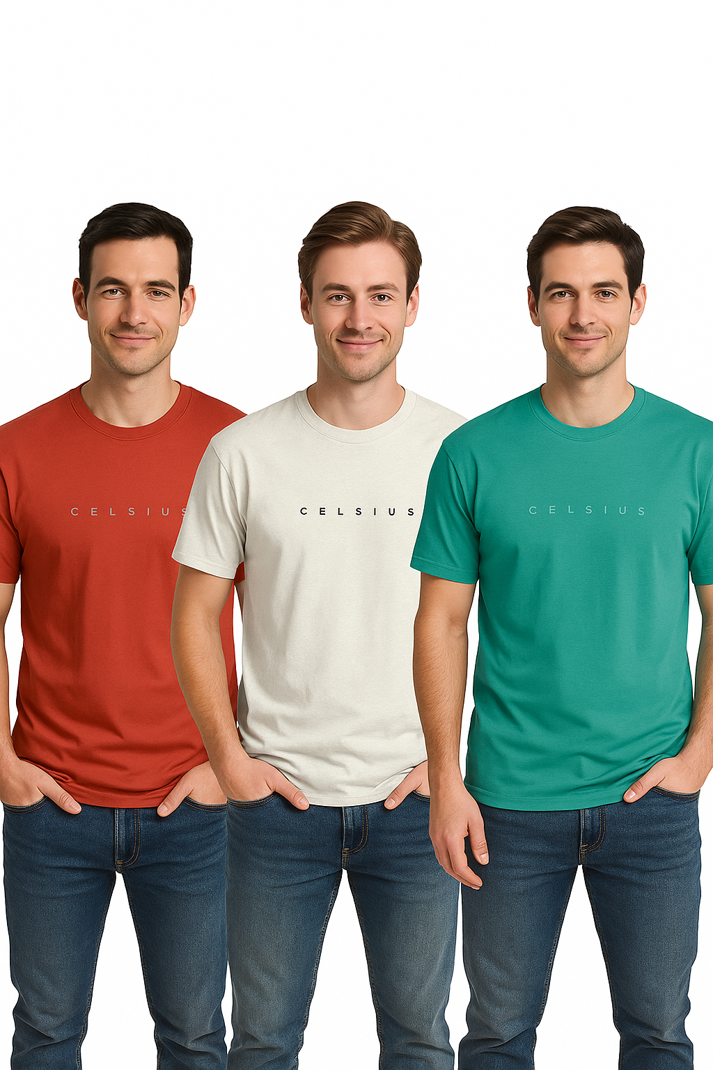 Men's Pack of 3 T-Shirts - Solid - Big & Tall