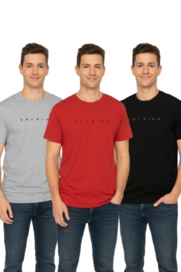 Men's Pack of 3 T-Shirts - Solid - Big & Tall