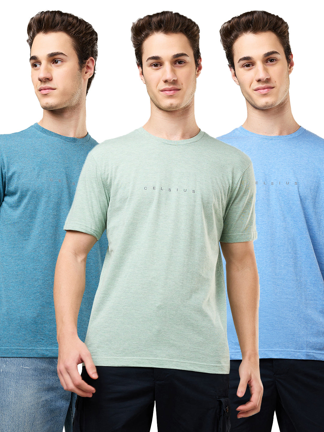 Men's Pack of 3 T-Shirts – Melange