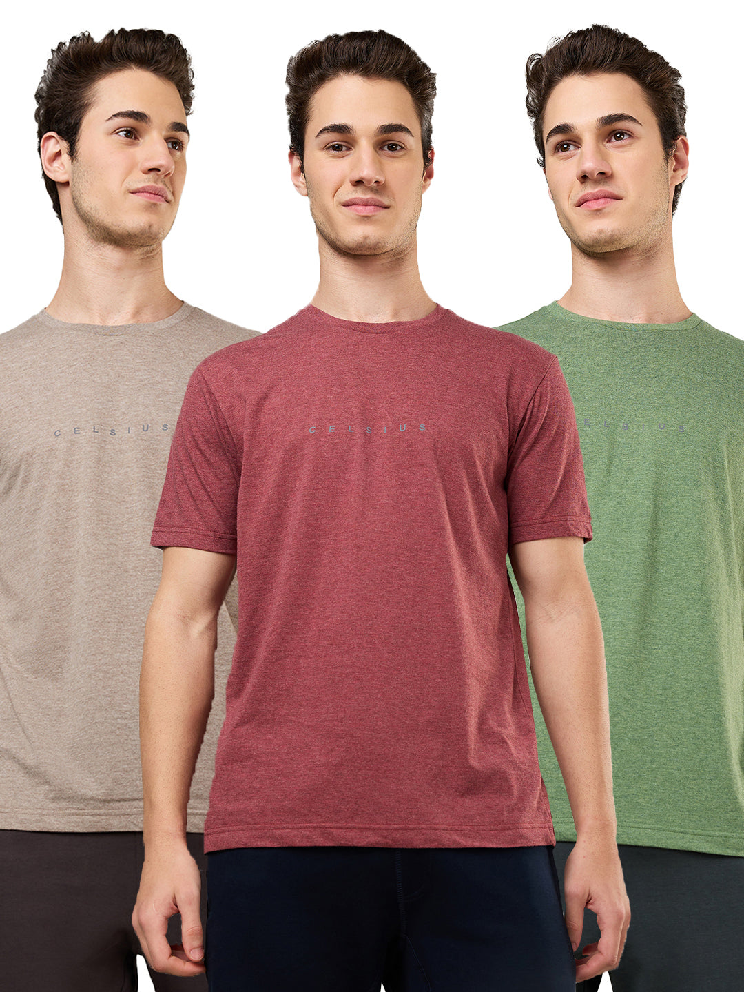 Men's Pack of 3 T-Shirts – Melange