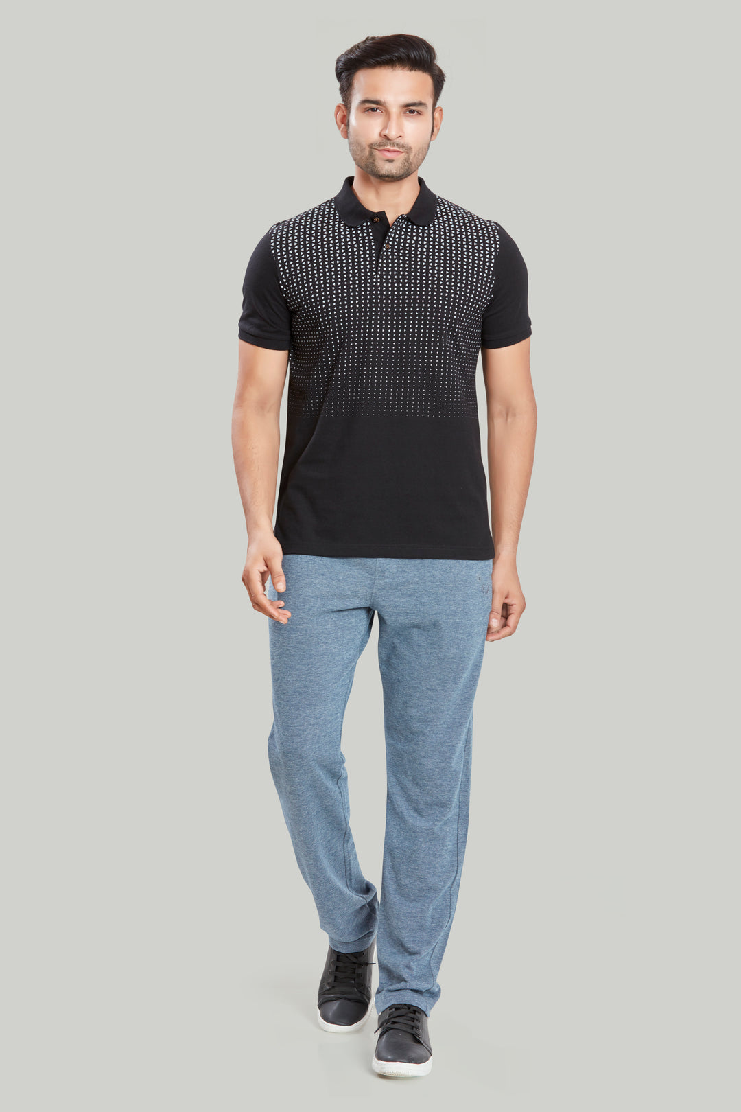 Jersey Triangle Print Polo T-Shirts