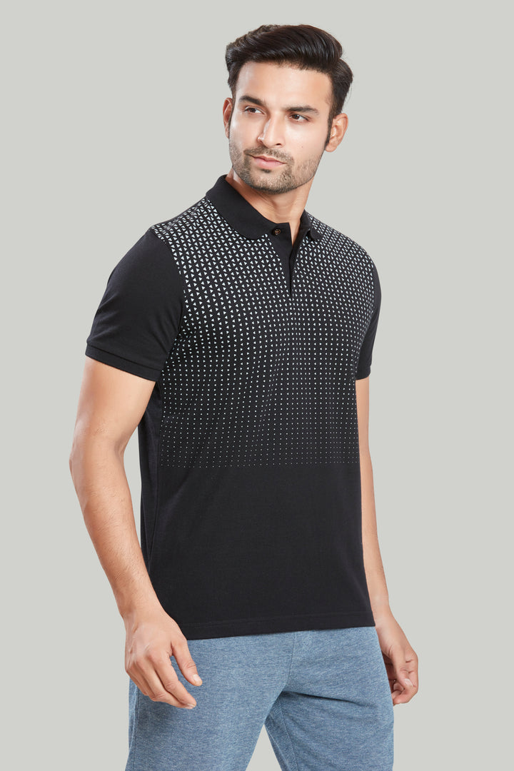 Jersey Triangle Print Polo T-Shirts