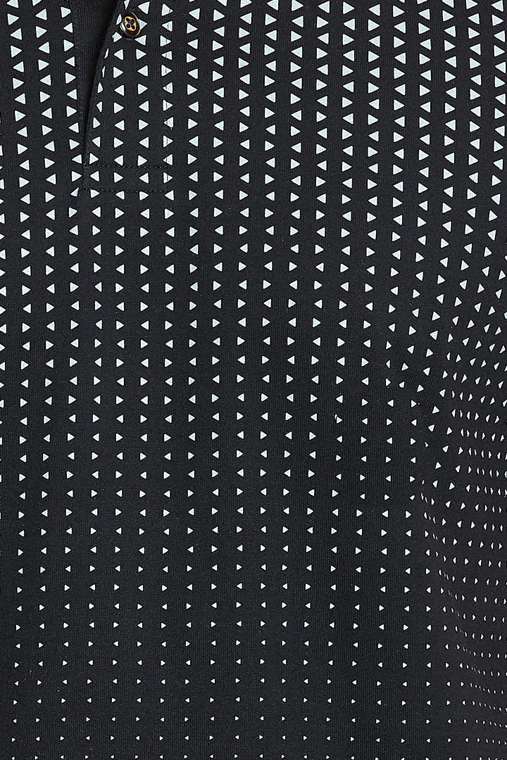 Jersey Triangle Print Polo T-Shirts
